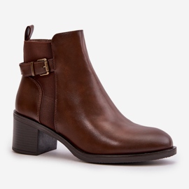 Botas Aislantes De Mujer Con Tacón Alto Y Hebilla, Marrón Nevillira 4