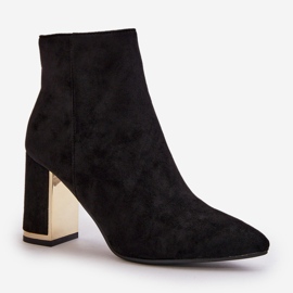 Botines de mujer con tacón alto, cierre con cremallera, aislantes, ante ecológico, negro Mevair 4