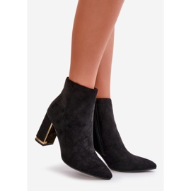 Botines de mujer con tacón alto, cierre con cremallera, aislantes, ante ecológico, negro Mevair 1