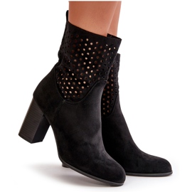 Botines de mujer con tacón alto, cierre con cremallera, negro Meriadne 9