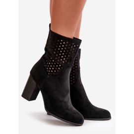 Botines de mujer con tacón alto, cierre con cremallera, negro Meriadne 1