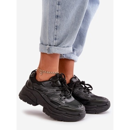 Zapatillas Deportivas de Mujer con Suela Gruesa Negras Lerista Sports Shoes negro 1
