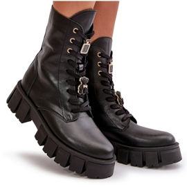 Botas Obrera Mujer Piel Con Pins CheBello 4247 Negro 10