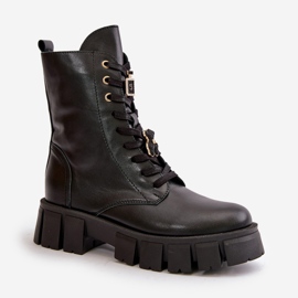 Botas Obrera Mujer Piel Con Pins CheBello 4247 Negro 4