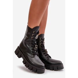 Botas Obrera Mujer Piel Con Pins CheBello 4247 Negro 1