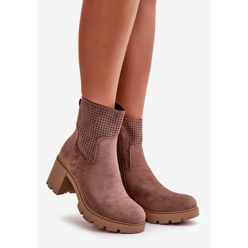 Jezzi Botines De Mujer Con Tacón Alto, Cierre Con Cremallera, Ante Ecológico Marrón Rashmi 1 Jezzi Botines De Mujer Con Tacón Alto, Cierre Con Cremallera, Ante Ecológico Marrón Rashmi 1