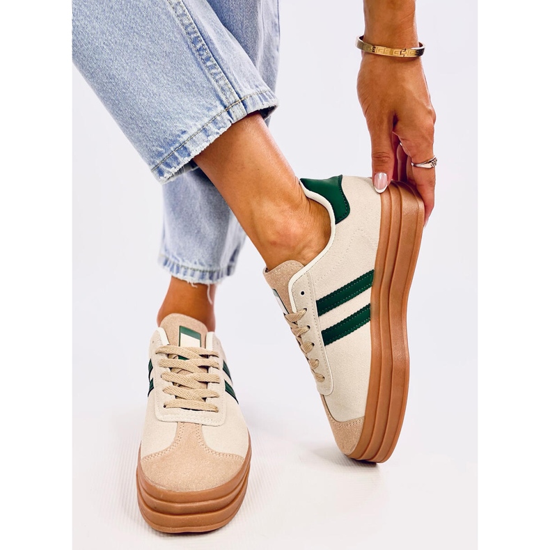 Zapatillas de mujer Essa BEIGE/VERDE 2