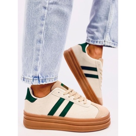 Zapatillas de mujer Essa BEIGE/VERDE 3
