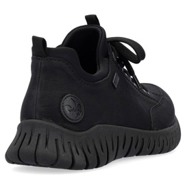 Zapatos slip-on de mujer negros impermeables y cómodos Rieker M5352-00 8