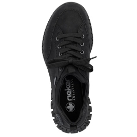 Zapatos slip-on de mujer negros impermeables y cómodos Rieker M5352-00 9