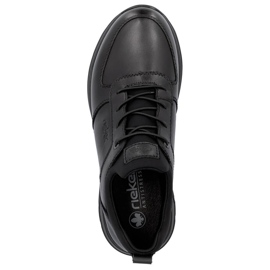 Zapatos slip-on de hombre cómodos de piel negros Rieker 39653-00 10