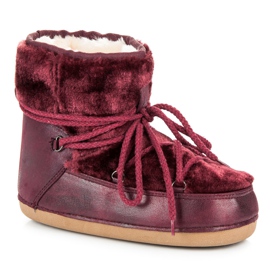Ideal Shoes botas de nieve burdeos rojo 2