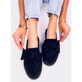 Mocasines Tempelton de ante negro con lazo 1