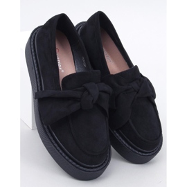 Mocasines Tempelton de ante negro con lazo 3