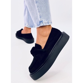 Mocasines Tempelton de ante negro con lazo 5