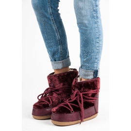 Ideal Shoes botas de nieve burdeos rojo 1