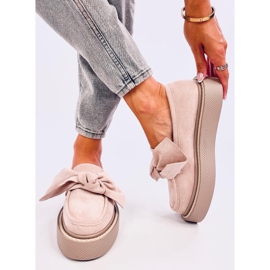 Mocasines Tempelton de ante rosa con lazo rosado 5