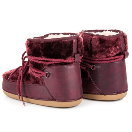 Ideal Shoes botas de nieve burdeos rojo 3