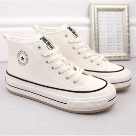 Zapatillas de mujer con plataforma, ligeramente aislantes, blancas Big Star OO274061 blanco 2
