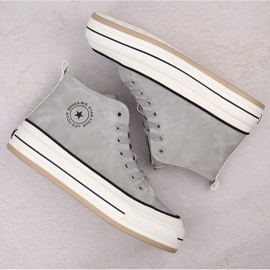 Zapatillas altas de mujer ligeramente aislantes grises Big Star OO274070 3