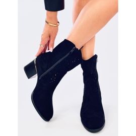 Antares Botas cowboy de ante calado negro 4