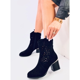 Antares Botas cowboy de ante calado negro 5