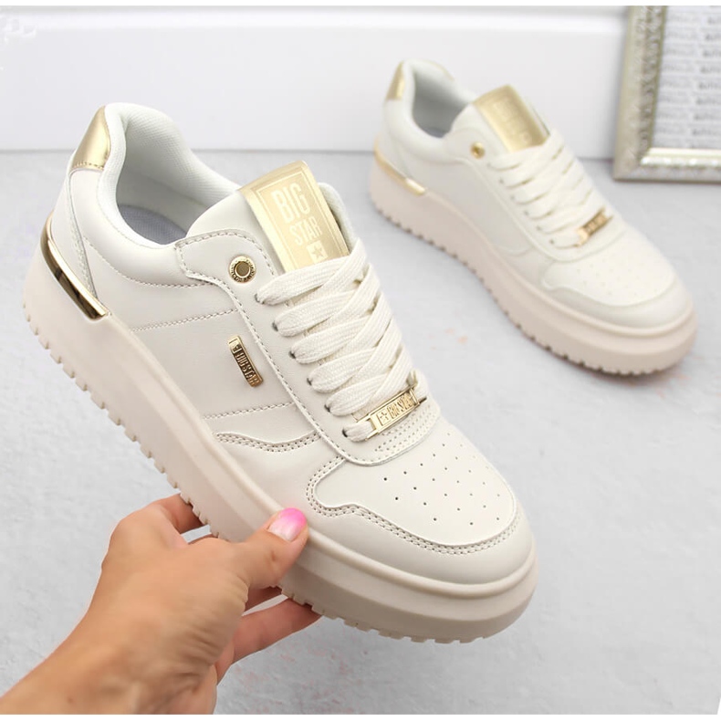 Deportiva mujer cordones beige Big Star OO274757 1