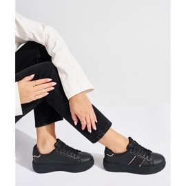 Deportivas plataforma mujer negras negro 3
