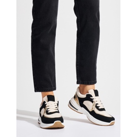 Zapatillas negras y beige con suela gruesa. blanco 2 Zapatillas negras y beige con suela gruesa. blanco 2