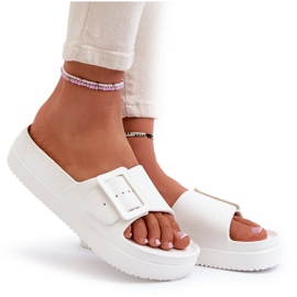 Zapatillas de espuma para mujeres en la plataforma con Big Star NN274A661 Hebilla blanca blanco 3 Zapatillas de espuma para mujeres en la plataforma con Big Star NN274A661 Hebilla blanca blanco 3