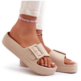 Chanclas de Mujer de Espuma con Plataforma y Hebilla Big Star NN274A666 Beige 4 Chanclas de Mujer de Espuma con Plataforma y Hebilla Big Star NN274A666 Beige 4
