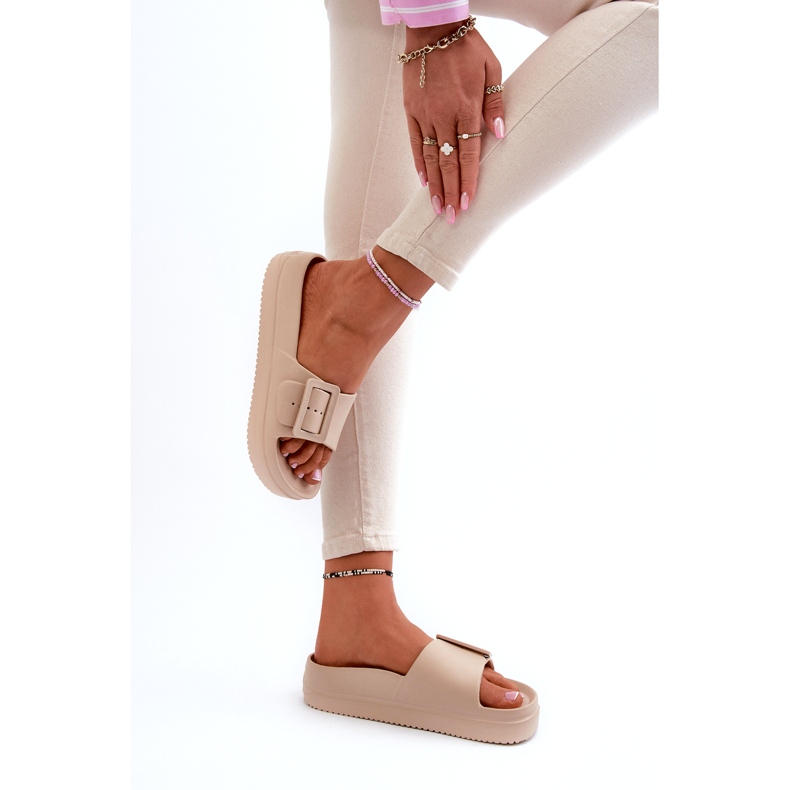 Chanclas de Mujer de Espuma con Plataforma y Hebilla Big Star NN274A666 Beige 3 Chanclas de Mujer de Espuma con Plataforma y Hebilla Big Star NN274A666 Beige 3