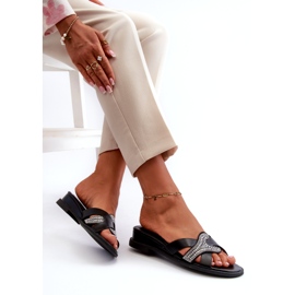 Seastar Chanclas de Cuña para Mujer con Adorno, Negro 2