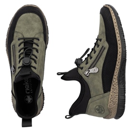 Zapatos cómodos de mujer, zapatillas verdes Rieker N32G3-54 11