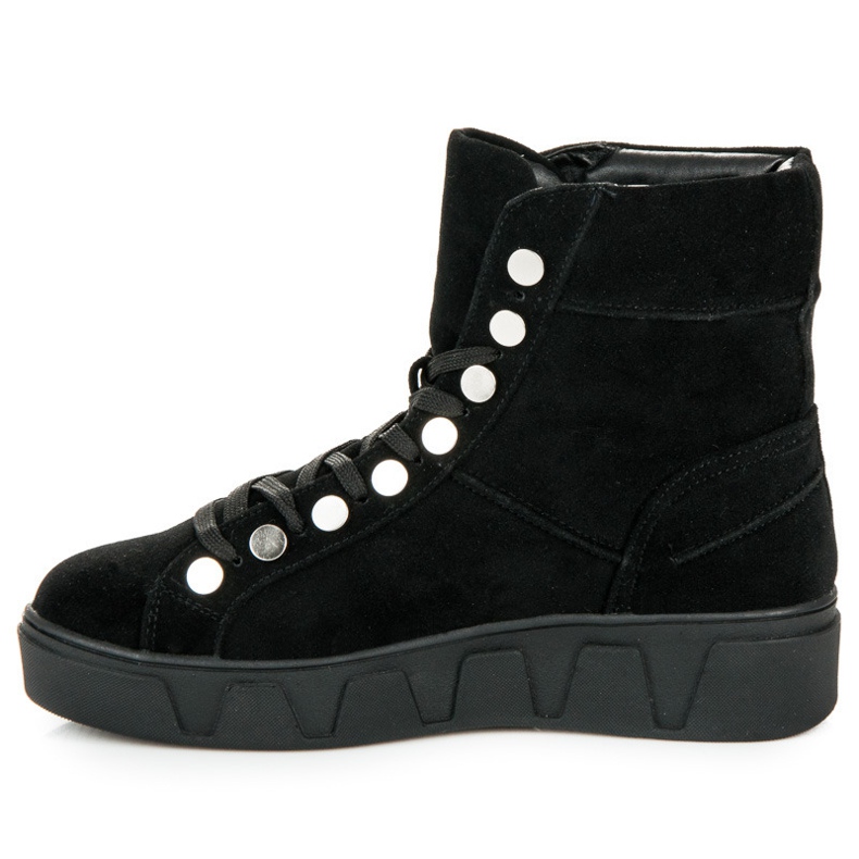 Betler Botas con cordones en la plataforma negro 2