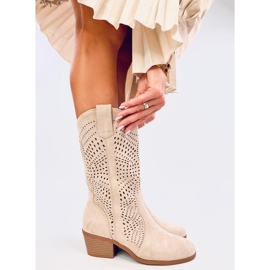 Hunter Botas cowboy caladas beige 1
