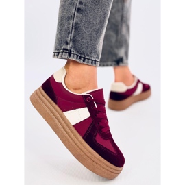 Zapatillas Belmont Wine con suela alta rojo 1