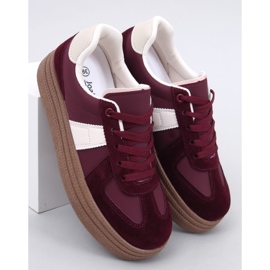 Zapatillas Belmont Wine con suela alta rojo 3