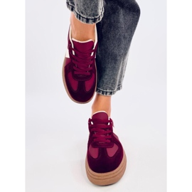 Zapatillas Belmont Wine con suela alta rojo 4