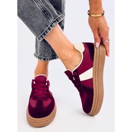 Zapatillas Belmont Wine con suela alta rojo 5