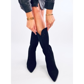 Strokes Botas tacón caladas negras negro 5
