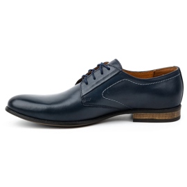 Kampol Zapatos formales de piel para hombre 331KAM, azul marino 1