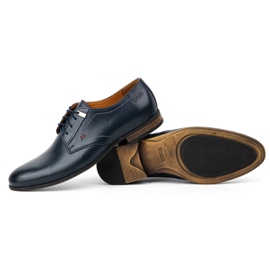 Kampol Zapatos formales de piel para hombre 331KAM, azul marino 3
