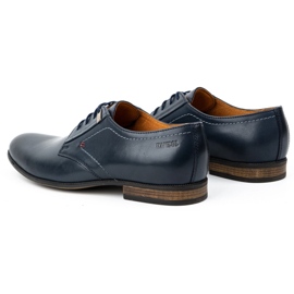 Kampol Zapatos formales de piel para hombre 331KAM, azul marino 4