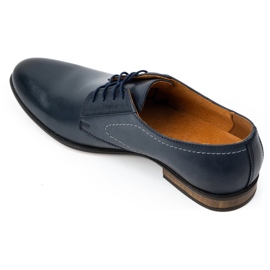 Kampol Zapatos formales de piel para hombre 331KAM, azul marino 5