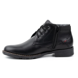 Polbut Zapatos de invierno hombre piel C16S negro con negro 1