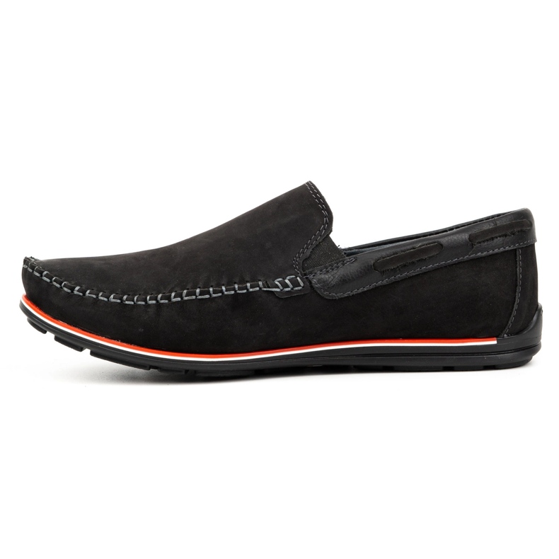 KOMODO Mocasines de hombre en piel 920K, nobuk negro 1