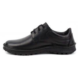 Kampol Zapatos clásicos de hombre 15KAM, piel negra. negro 2