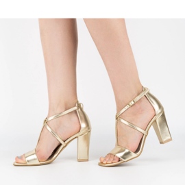 Ivbut Sandalias de tacón mujer Polish 959IV dorado 4