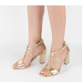 Ivbut Sandalias de tacón mujer Polish 959IV dorado 5